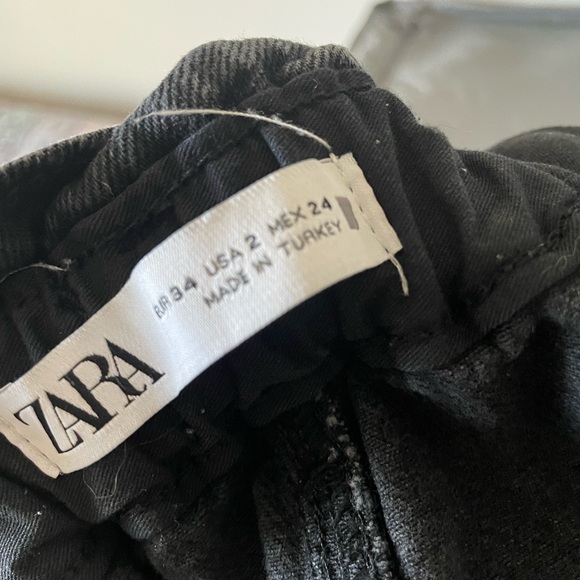 Zara high waisted women’s black baggy jeans pants elastic waist - Picture 14 of 14